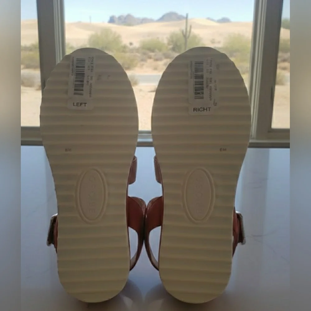 Casual Sporty 8.5 Ortho Adjustable Leather Lugsole Comfortable Sandal New - Picture 4 of 9